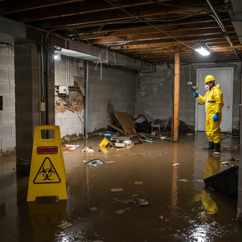 Flooded Basement Electrical Hazard in Rockingham, NC Property